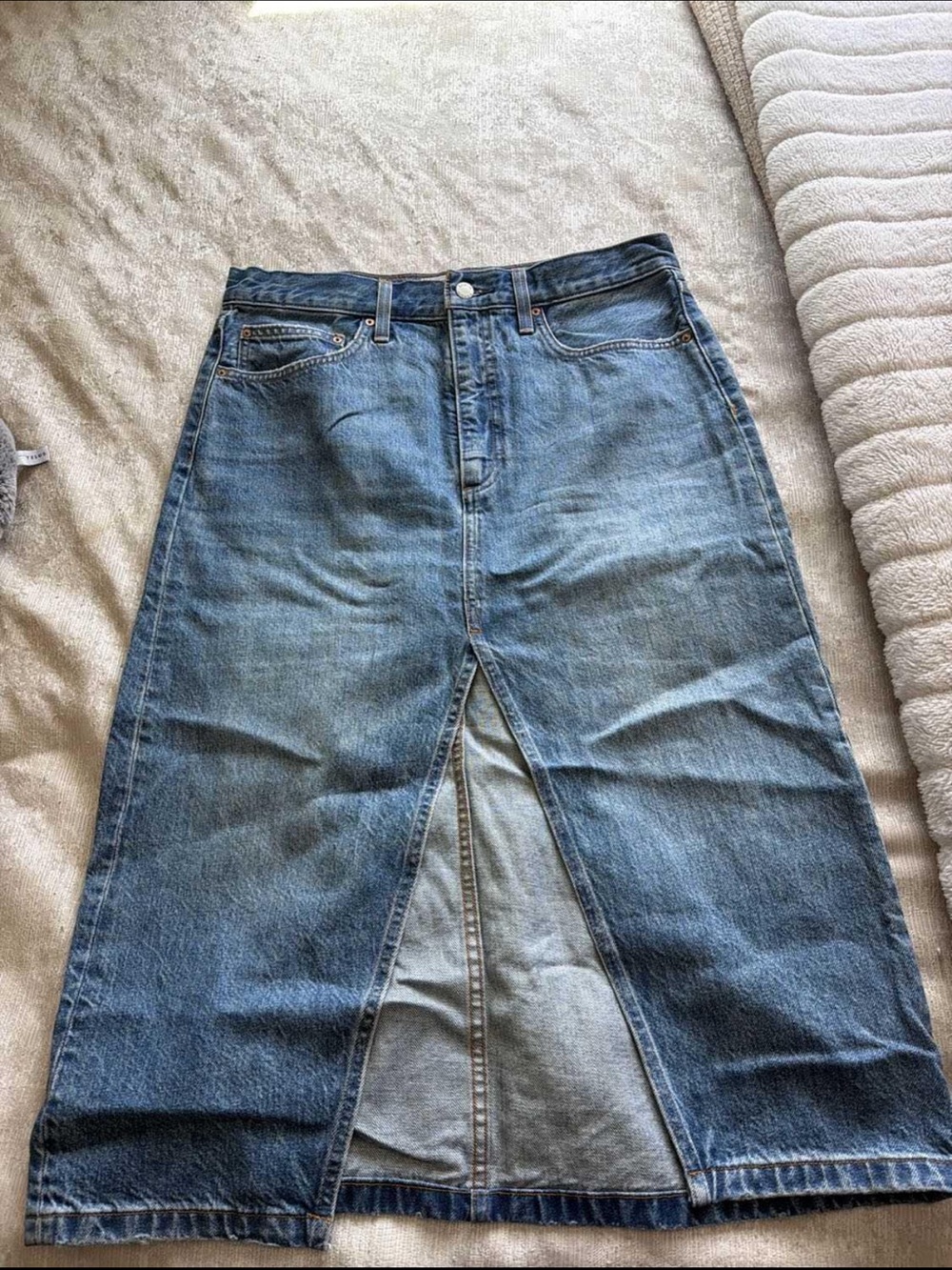 Aritzia Denim Forum Midi Skirt